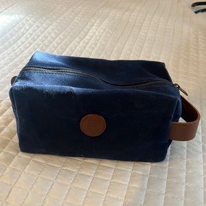 Unused MLB Chicago Cubs Toiletry Bag - Navy & Brown Leather